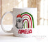 Exclusive Penguin Rainbow with Santa Hat Personalised Christmas gift mug