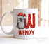 Exclusive Penguin Alphabet with Santa Hat Personalised Christmas gift mug