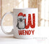 Exclusive Penguin Alphabet with Santa Hat Personalised Christmas gift mug