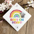 Baby on Board Aluminium Car Window Safety Sign | Polite Driver Notice | Kids Car Accessories | Rainbow and Elephant Design