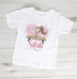 Children's White Cotton Personalised T-shirt - Gymnastics Dancer on a Beam Letter and name