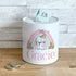 Personalised Ceramic White Money Box Coin Bank - Unicorn Rainbow