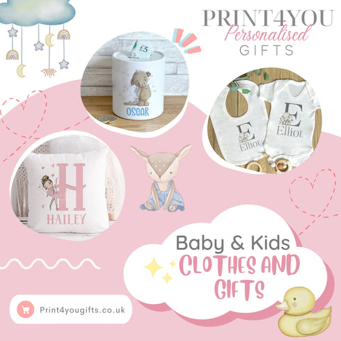 Personalised Ceramic White Money Box Coin Bank - Blush Floral Butterfly and name