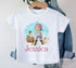 Children's White Cotton Personalised T-shirt - Pirate Girl and treasure chest