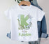 Children's White Cotton Personalised T-shirt - Dinosaur Alphabet Letter and name