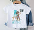 Children's White Cotton Personalised T-shirt - Pirate Boy Alphabet Letter and name