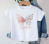 Children's White Cotton Personalised T-shirt - Blush Girls Butterfly