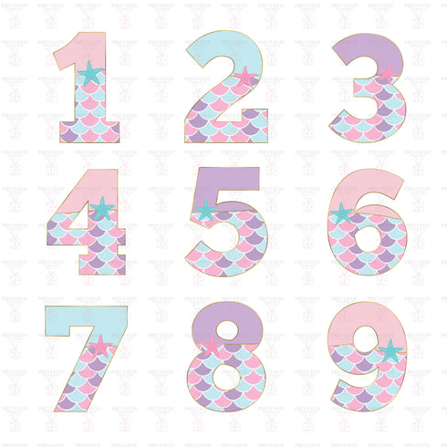 Personalised Mermaid Birthday T-Shirt ANY AGE - Cotton White Top, any number any age