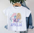 Personalised Mermaid Birthday T-Shirt ANY AGE - Cotton White Top, any number any age, Blonde Hair mermaid