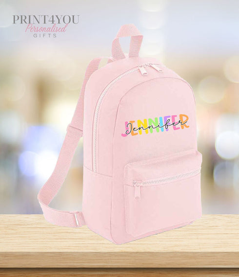 Personalised Kids Backpack, School Rucksack, Nursery Bag, Other colours, Colourful Name