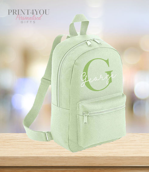 Personalised Kids Backpack, School Rucksack, Nursery Bag, Other colours, Monogram Initial and script name