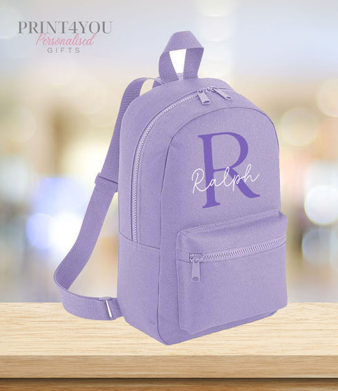 Personalised Kids Backpack, School Rucksack, Nursery Bag, Other colours, Monogram Initial and script name