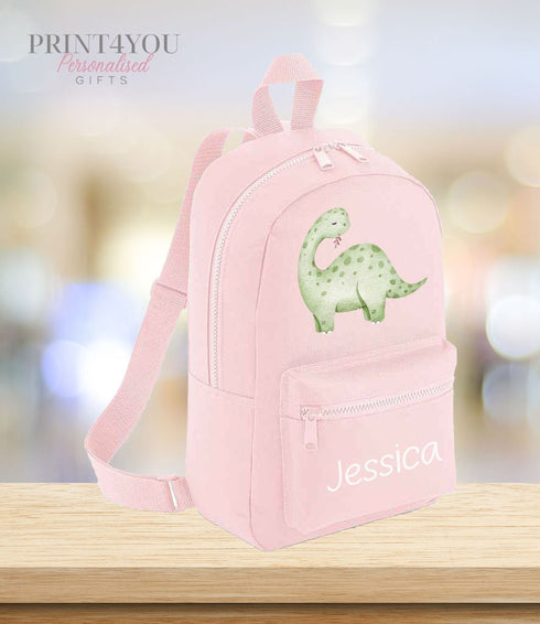 Personalised Kids Backpack, School Rucksack, Nursery Bag, Other colours, Dinosaur and name