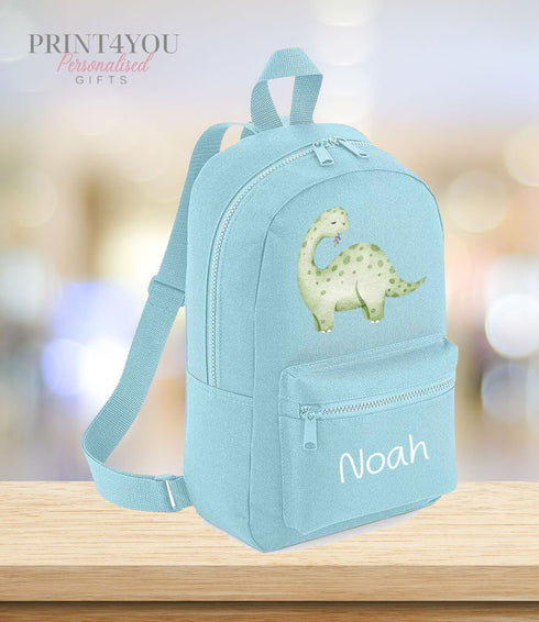 Personalised Kids Backpack, School Rucksack, Nursery Bag, Other colours, Dinosaur and name