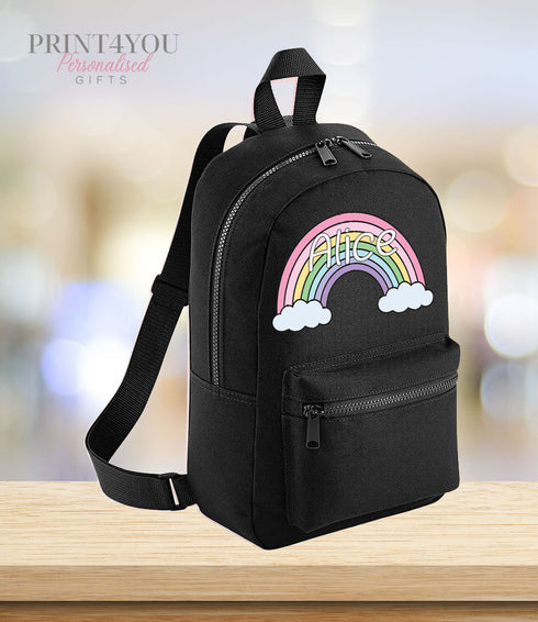 Personalised Kids Backpack, School Rucksack, Nursery Bag, Other colours, Rainbow and name