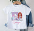 Personalised Mermaid Birthday T-Shirt - Cotton White Top, any Alphabet letter, Darker skin mermaid