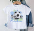 Children's White Cotton Personalised T-shirt - Football Fan Pink or Blue Boys or Girls