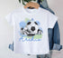 Children's White Cotton Personalised T-shirt - Football Fan Pink or Blue Boys or Girls