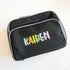 Colourful Rainbow Name Personalised Lunch Cooler Bag with Separate Front Zip Compartment, Fully Insulated
