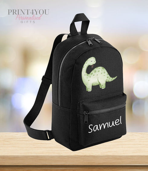 Personalised Kids Backpack, School Rucksack, Nursery Bag, Other colours, Dinosaur and name