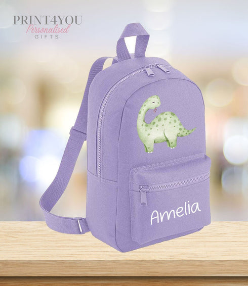 Personalised Kids Backpack, School Rucksack, Nursery Bag, Other colours, Dinosaur and name