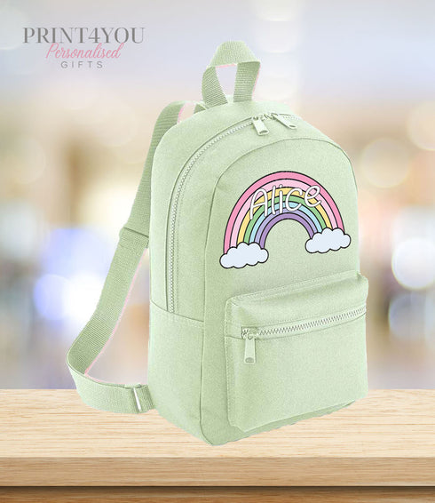 Personalised Kids Backpack, School Rucksack, Nursery Bag, Other colours, Rainbow and name