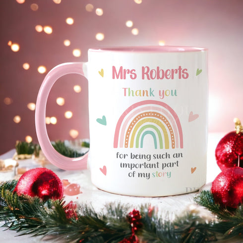 Personalised Thank You mug, teacher Gift ideas , Personalised Mug, Childminder or Foster Carer gifts, important Story