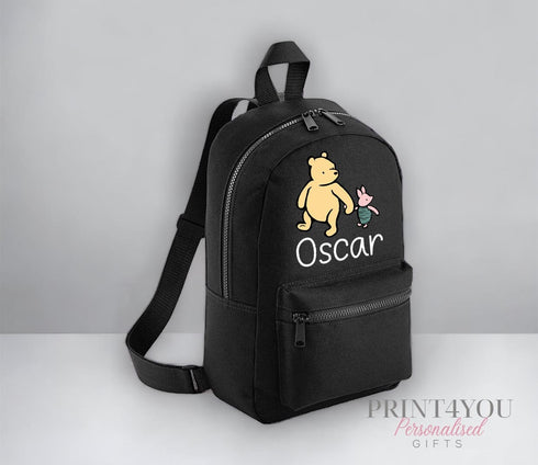 Personalised Kids Backpack, School Rucksack, Nursery Bag, Other colours, Classic Pooh Bear and name