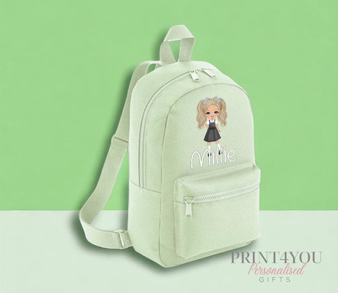 Personalised Kids Backpack, School Rucksack, Nursery Bag, Other colours, School Girl and name
