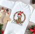Baby's First Christmas Cotton Bib, Vest and Sleepsuit Set - Perfect for New baby Gift, Teddy Bear Wreath