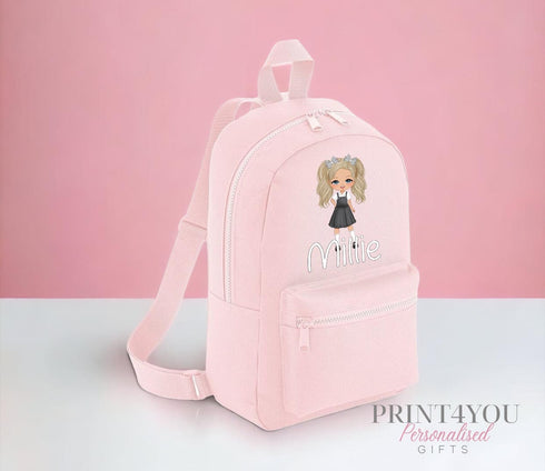 Personalised Kids Backpack, School Rucksack, Nursery Bag, Other colours, School Girl and name