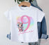 Personalised Unicorn Birthday T-Shirt ANY AGE - Cotton White Top, any number any age, Fairy unicorn heart