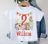 Personalised Farmyard Birthday T-Shirt ANY AGE - Cotton White Top, any number any age, Fun farm animals with a red theme