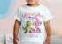 Personalised Girls T-rex Dinosaur Birthday T-Shirt ANY AGE - Cotton White Top, Any Age, Dino Trex Party Top