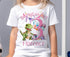 Personalised Girls T-rex Dinosaur Birthday T-Shirt ANY AGE - Cotton White Top, Any Age, Dino Trex Party Top