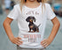 Children's White Cotton T-shirt - It's a Wienderful Life with dachshund puppy dog