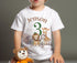Children's White Cotton Personalised Birthday T-shirt - Safari Design, Name is ONE First Birthday, Two Three Four Five Sixth Birthday