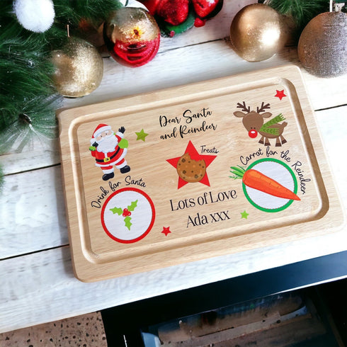 Personalised Christmas Eve Santa Treat Wooden Board