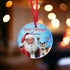 Christmas Personalised ceramic bauble decoration - Traditional Father Christmas and Reindeer