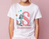 Personalised Mermaid Birthday T – Shirt – Cotton White Top, any number any age, Pink letter mermaid - 6-12 months T-shirt