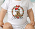 Baby's First Christmas Cotton Bib, Vest and Sleepsuit Set - Perfect for New baby Gift, Teddy Bear Wreath