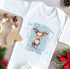 Baby's First Christmas Personalised Bib, Vest and Sleepsuit Cotton Set - Perfect for New baby Gift, PLL Boys Blue Reindeer