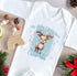 Baby's First Christmas Personalised Bib, Vest and Sleepsuit Cotton Set - Perfect for New baby Gift, PLL Boys Blue Reindeer