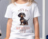 Children's White Cotton T-shirt - It's a Wienderful Life with dachshund puppy dog