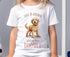 Children's White Cotton T-shirt - Life is Golden with my Doodle with puppy dog