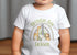Personalised Safari Rainbow Birthday White Cotton T-Shirt, Vest, Sleepsuit or hoodie - Custom Name with Number One Print