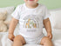 Personalised Welcome Baby Sleepsuit, Bib and Vest, New Baby Gift Set, Grey Safari Animals Rainbow and Name