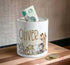 Personalised Ceramic White Money Box Coin Bank - Mixed Safari Animals