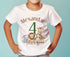 Children's White Cotton Personalised Birthday T-shirt - Safari Design, Name is ONE First Birthday, Two Three Four Five Sixth Birthday