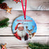 Christmas Personalised ceramic bauble decoration - Traditional Father Christmas and Reindeer